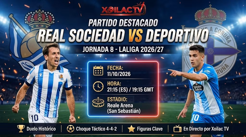 Nhận định soi kèo Real Sociedad vs Deportivo vòng 8 La Liga 2026/27 chi tiết tại Xoilac TV